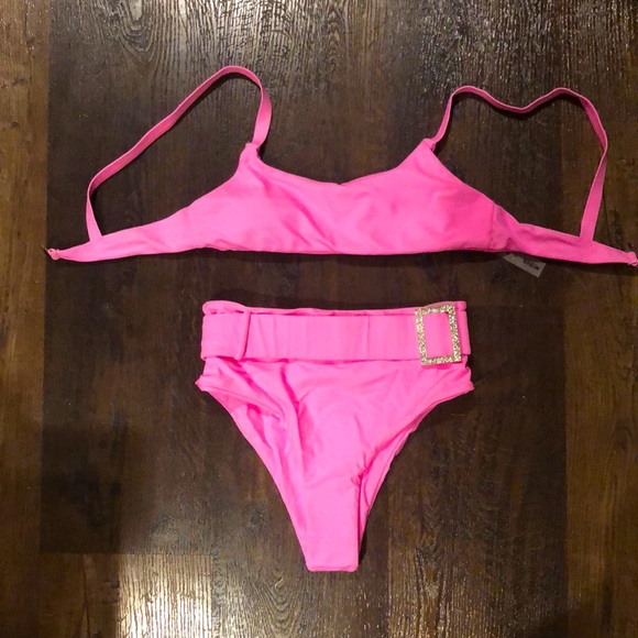 SHEIN Other - Shein pink high waisted two piece bathing suit